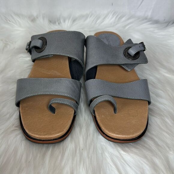 Ariat Kailey Women''s Grey Sandals Grey Leather Double Strap Toe Ring Sz 9.5 - Picture 2 of 6